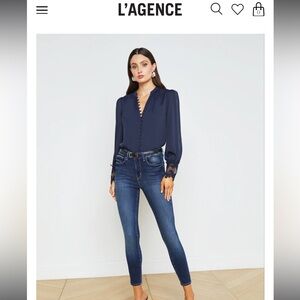 L’AGENCE Margot Skinny High Rise Jeans ; Color : Columbia ; Never worn